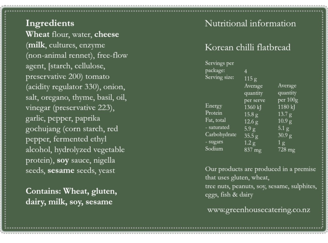 korean chilli crisp & mozzarella flatbread