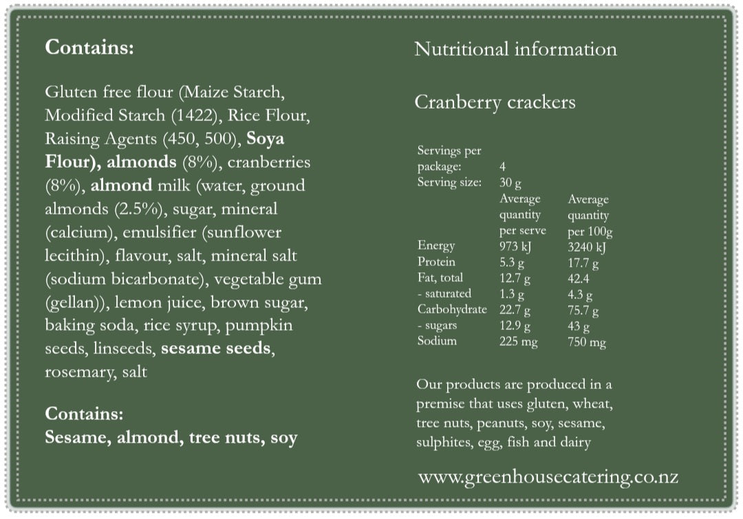 cranberry & almond crackers