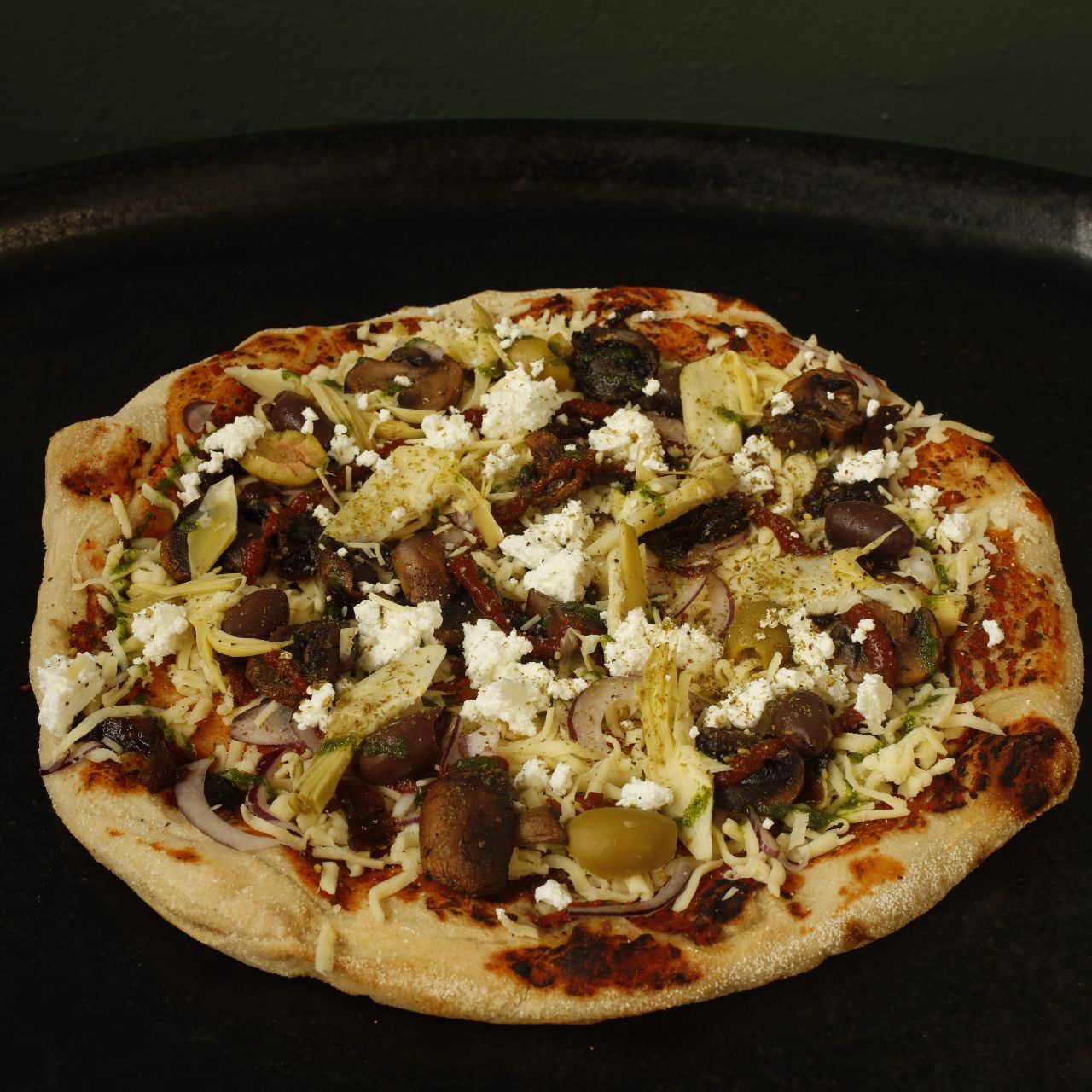 mushroom, artichoke, olive, feta & caramelised onion
