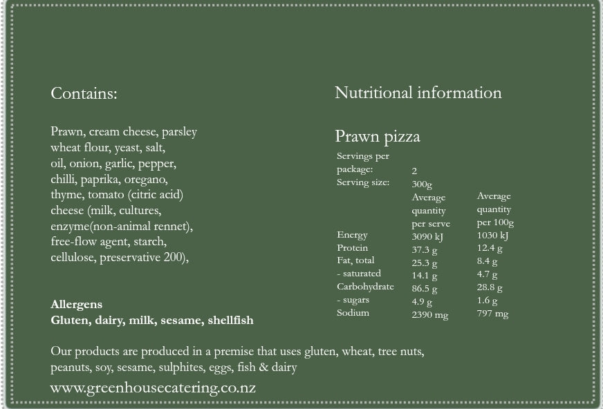 garlic prawn, cream cheese & parsley