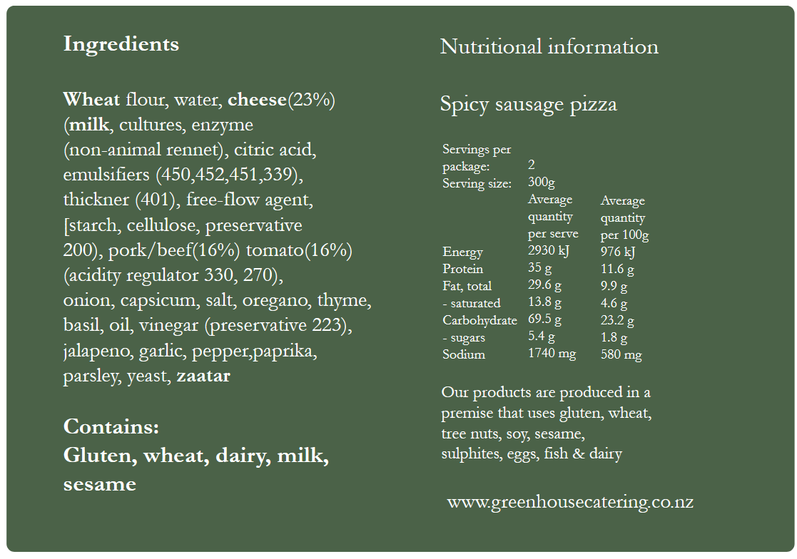 spicy sausage, cream cheese, jalapeno, capsicum, cherry tom & parmesan